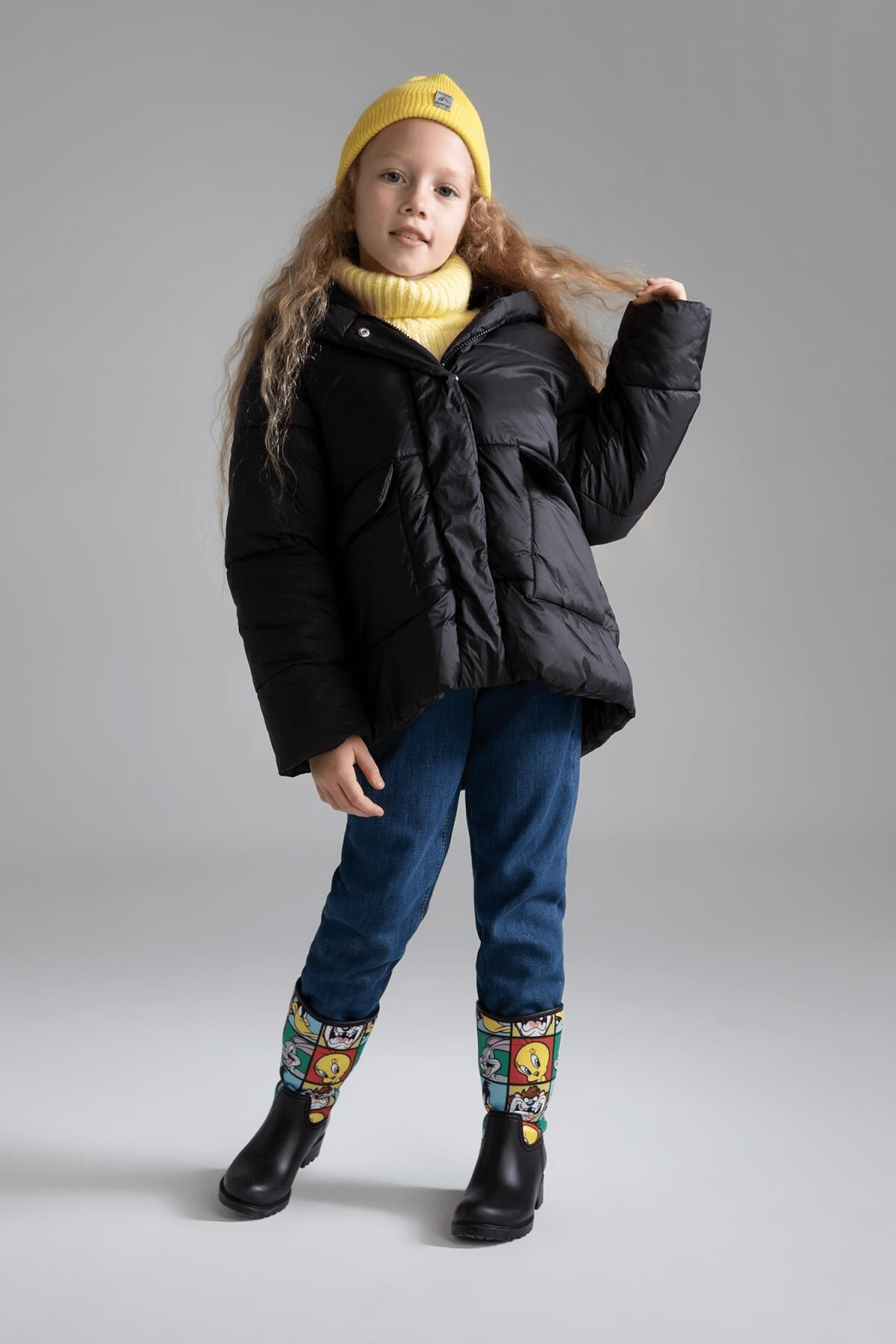 DEFACTO KIZ ÇOCUK PUFFER ŞİŞME MONT KAPÜŞONLU POLAR ASTARLI MONT X6484A6