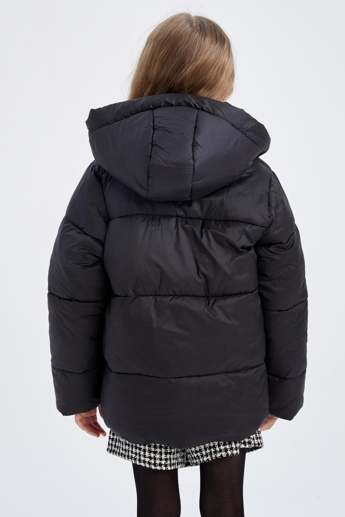 DEFACTO KIZ ÇOCUK PUFFER ŞİŞME MONT KAPÜŞONLU POLAR ASTARLI MONT X6484A6