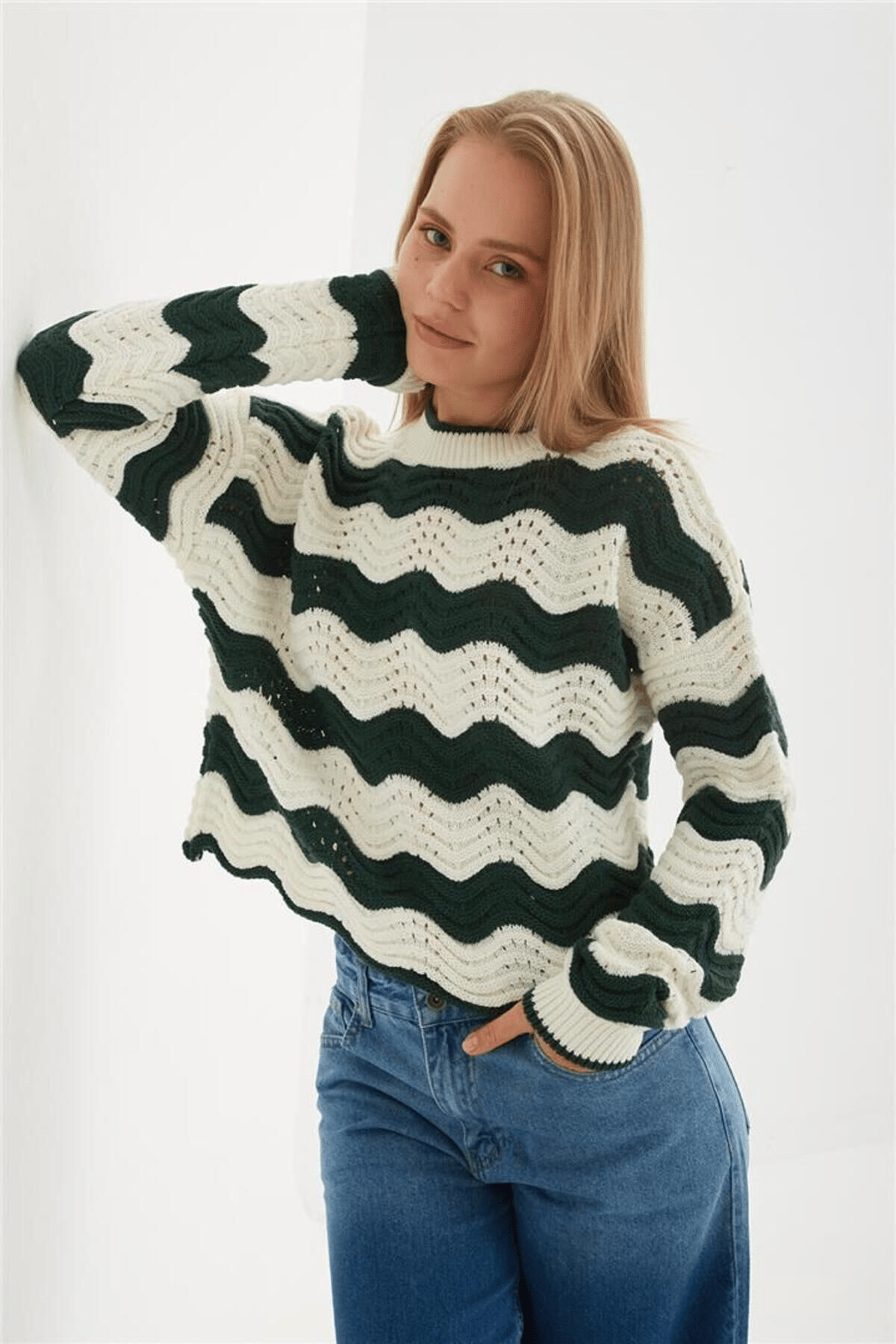 FASHION FRIENDS KADIN AJURLU KAZAK 24K0377K1