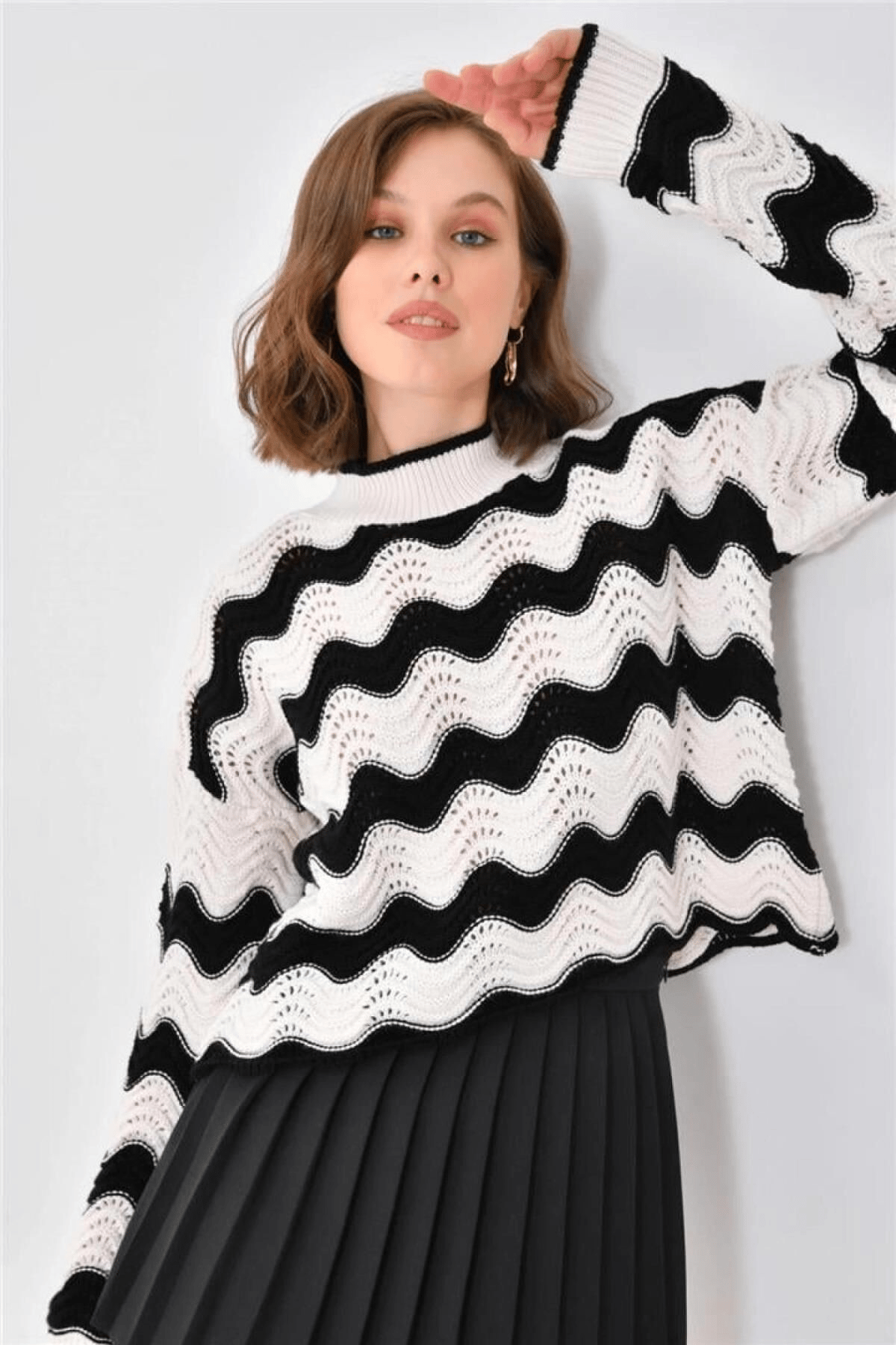 FASHION FRIENDS KADIN AJURLU KAZAK 24K0377K1