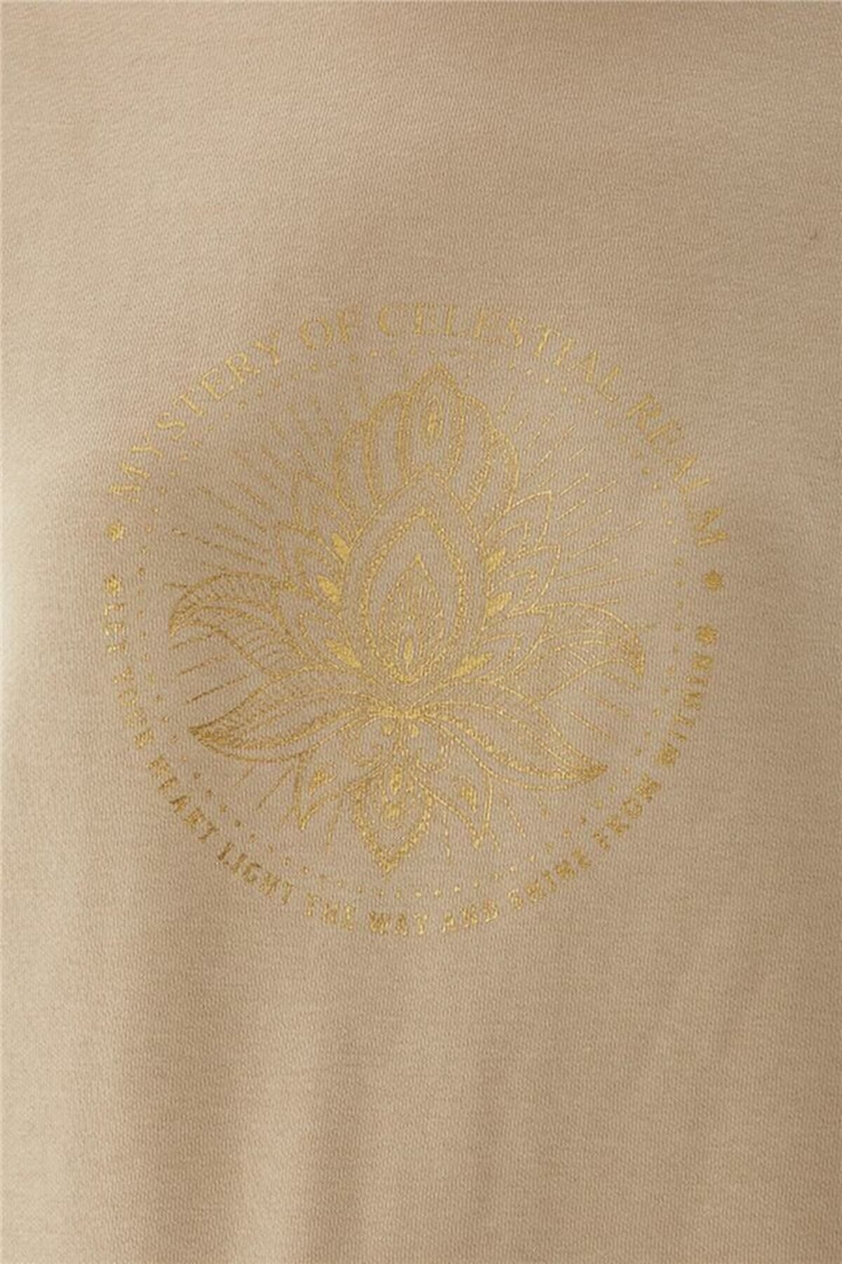 FASHION FRIENDS KADIN BASKILI SWEAT 24K0108K1