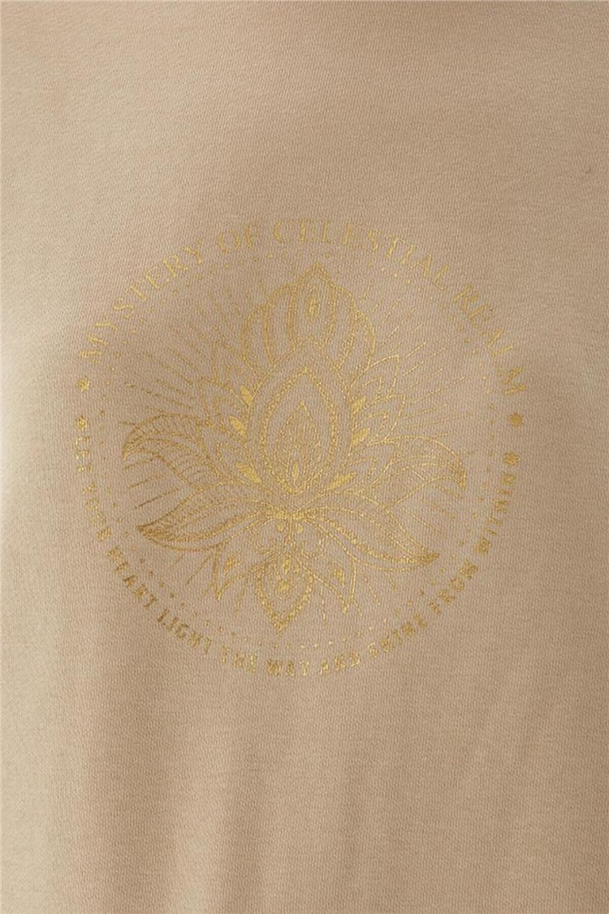 FASHION FRIENDS KADIN BASKILI SWEAT 24K0108K1