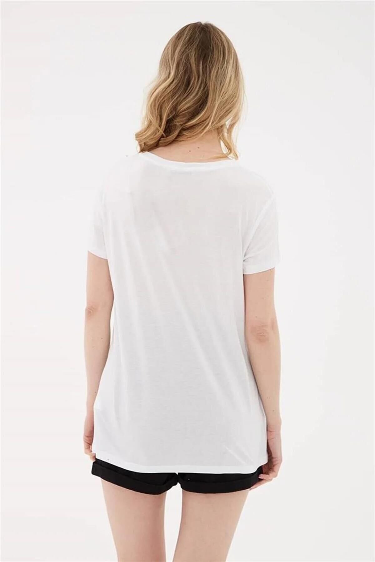 FASHION FRIENDS KADIN BASKILI T-SHİRT 23Y-TST0448K1