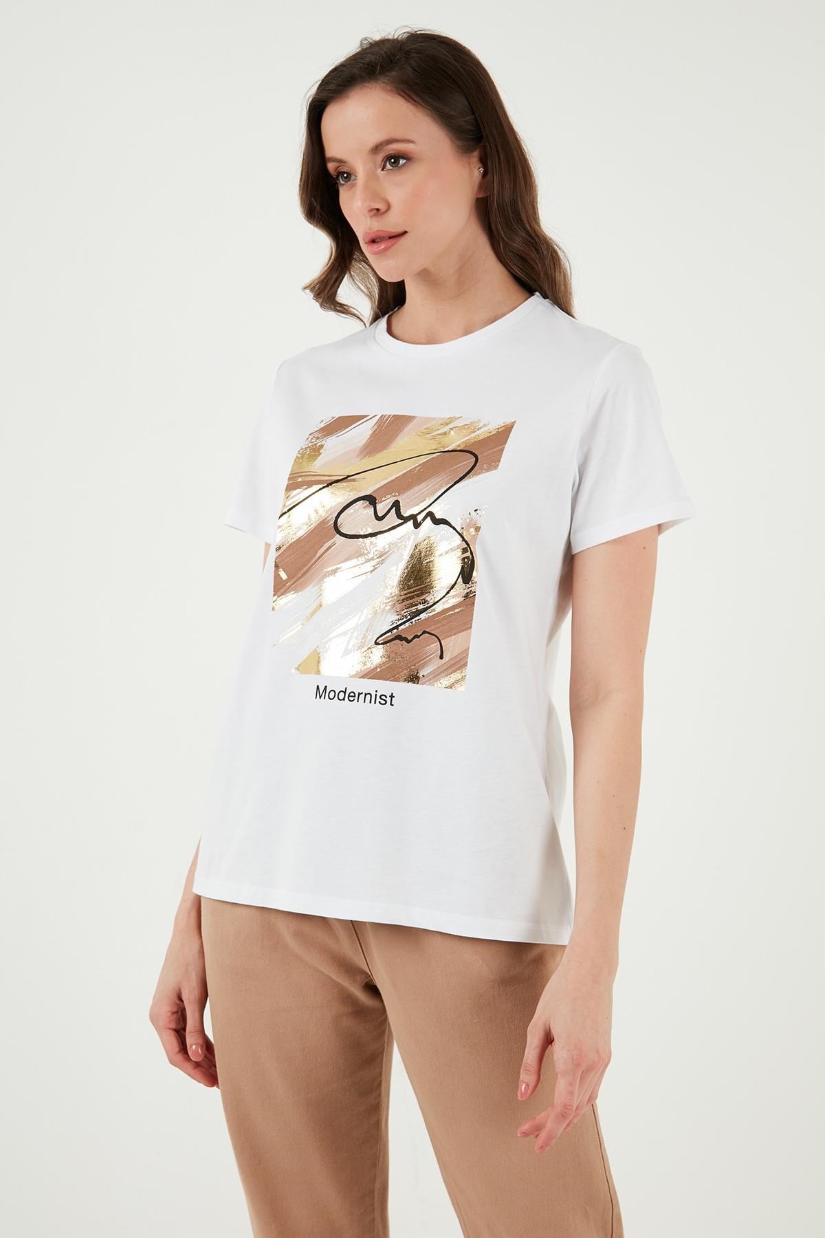 FASHION FRIENDS KADIN BASKILI T-SHİRT 24Y0698K1