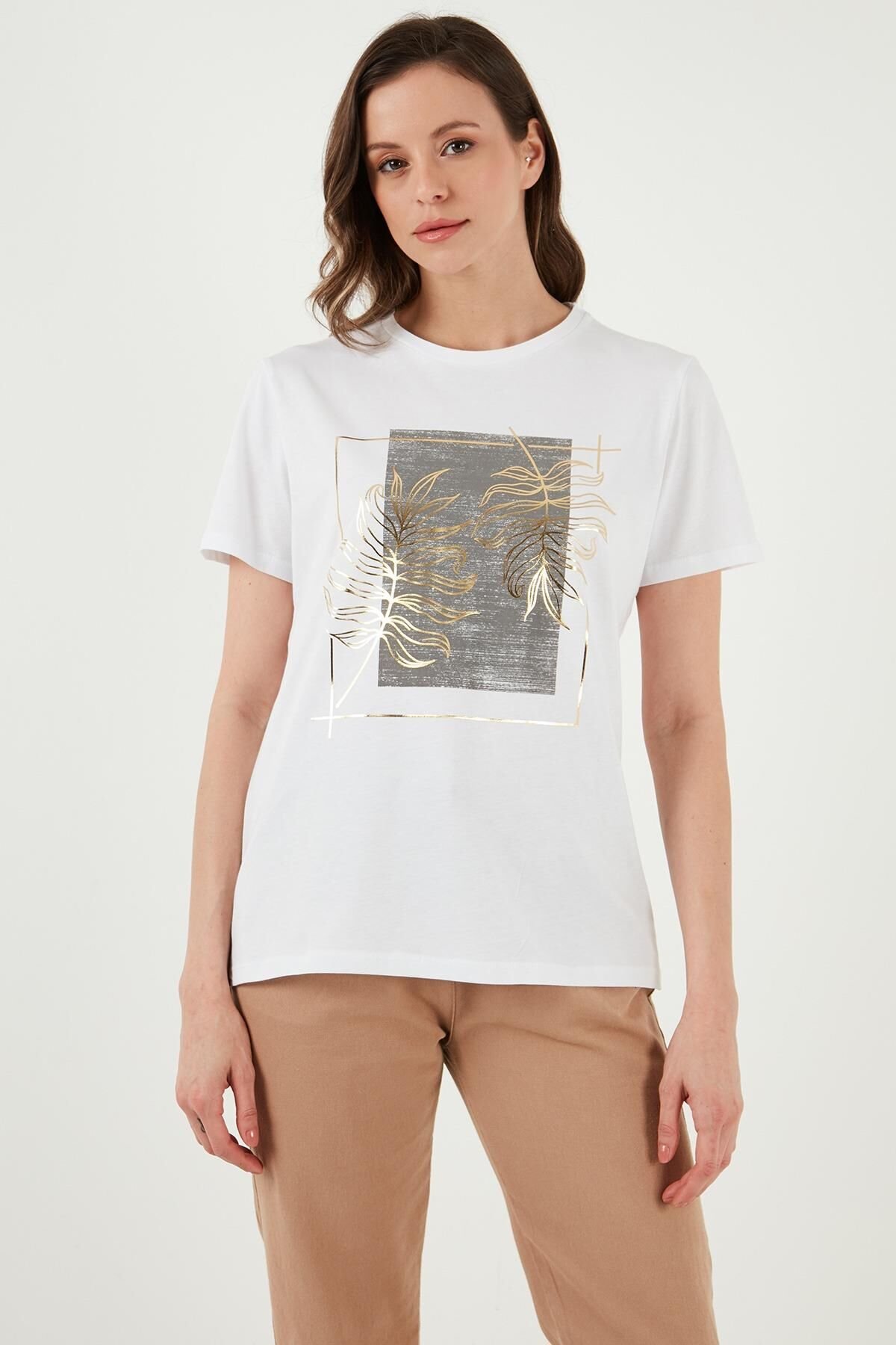 FASHION FRIENDS KADIN BASKILI T-SHİRT 24Y0723K1