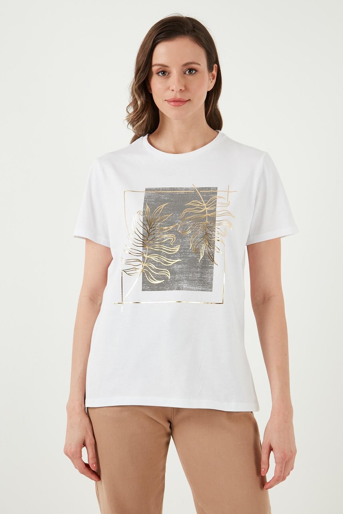 FASHION FRIENDS KADIN BASKILI T-SHİRT 24Y0723K1