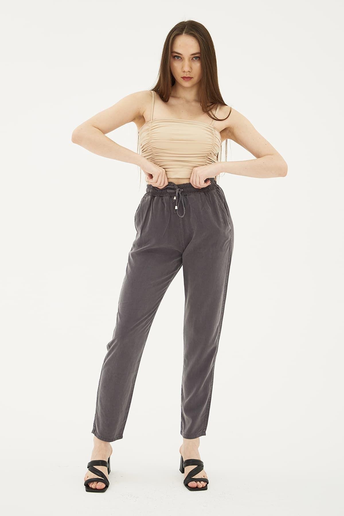 FASHION FRIENDS KADIN BELİ BAĞLAMALI PANTOLON 25Y0477K1