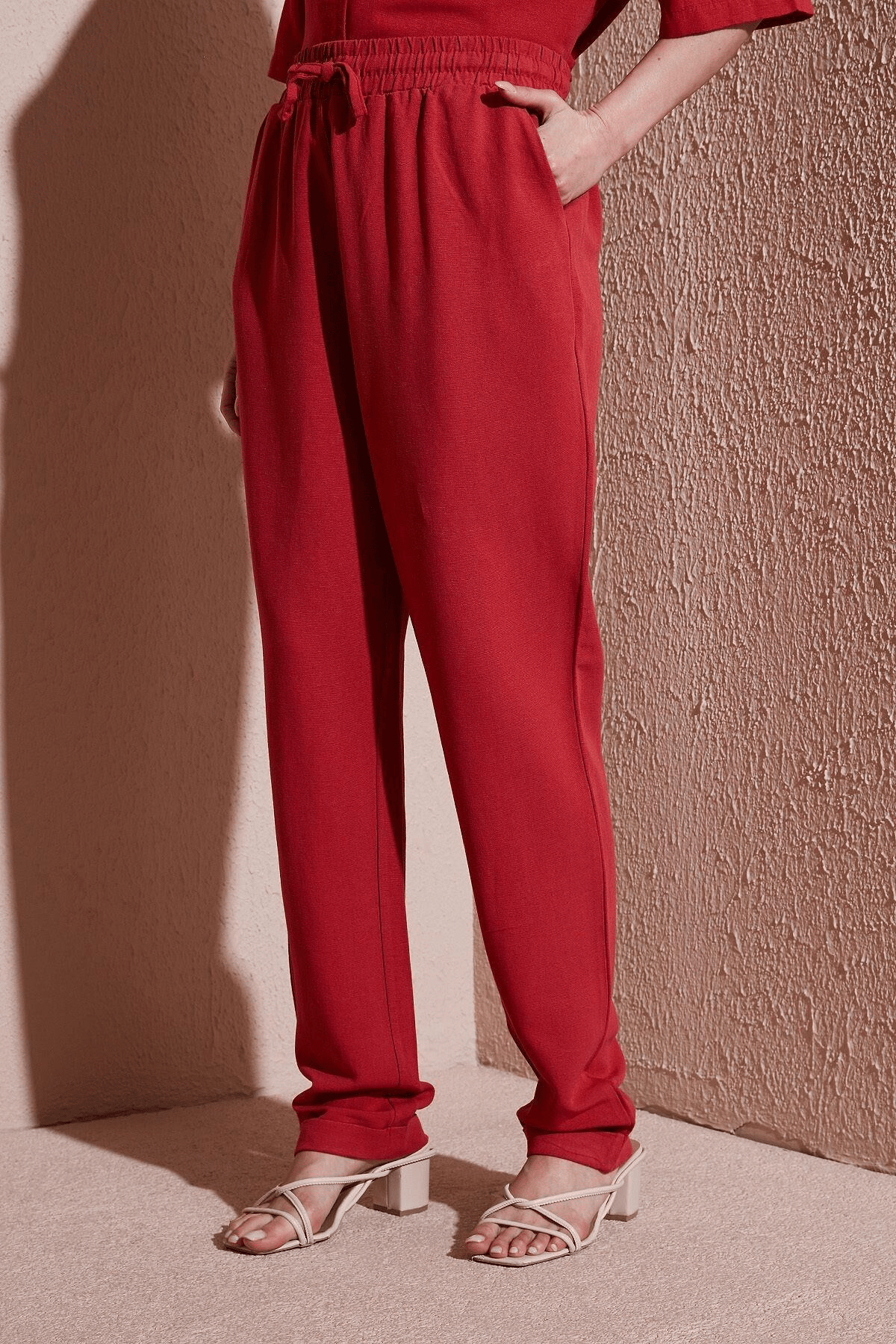 FASHION FRIENDS KADIN BELİ LASTİKLİ PANTOLON 25Y0550K1