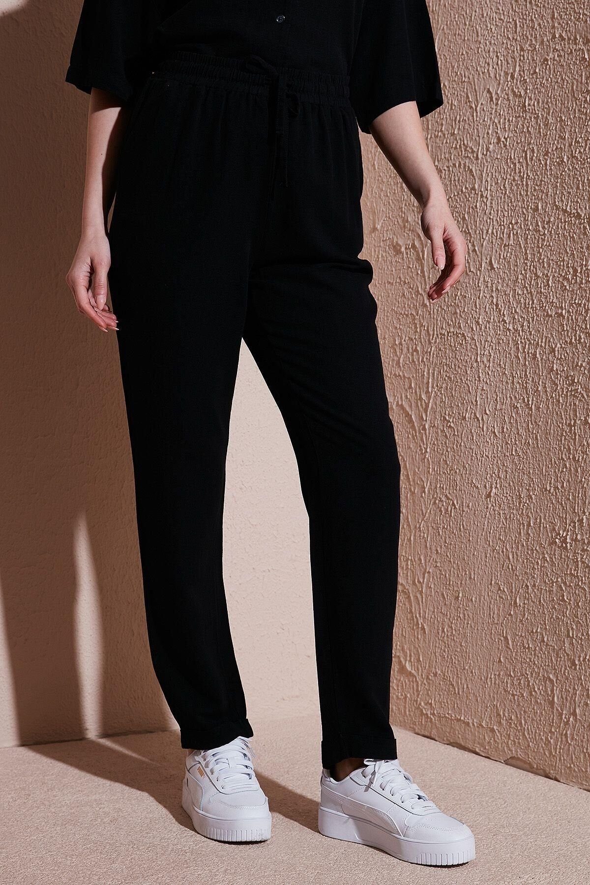 FASHION FRIENDS KADIN BELİ LASTİKLİ PANTOLON 25Y0550K1