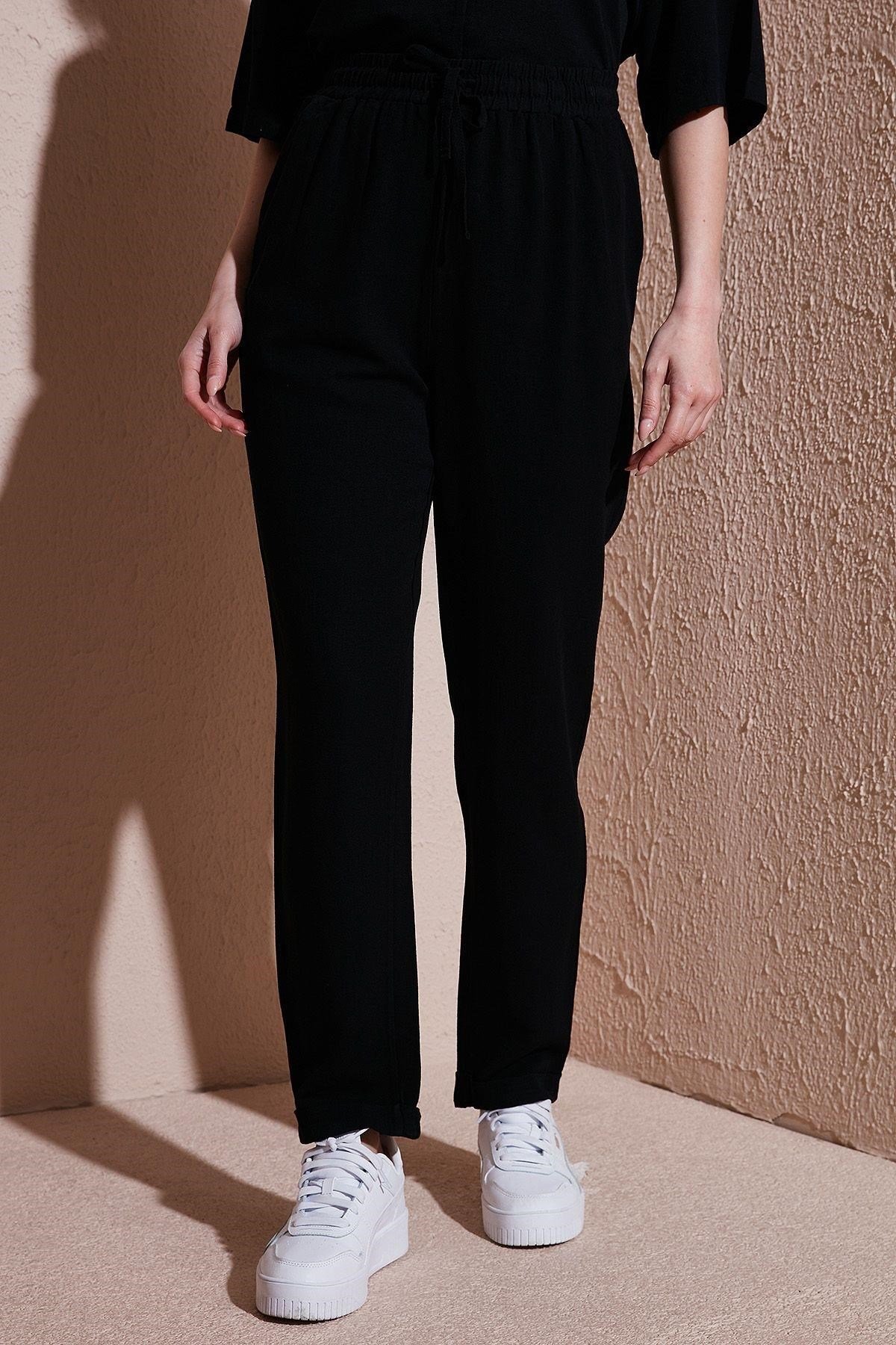 FASHION FRIENDS KADIN BELİ LASTİKLİ PANTOLON 25Y0550K1