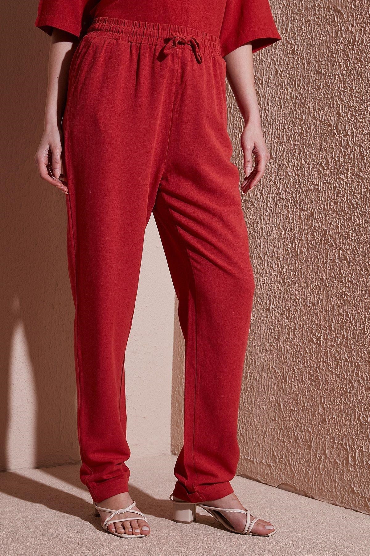 FASHION FRIENDS KADIN BELİ LASTİKLİ PANTOLON 25Y0550K1