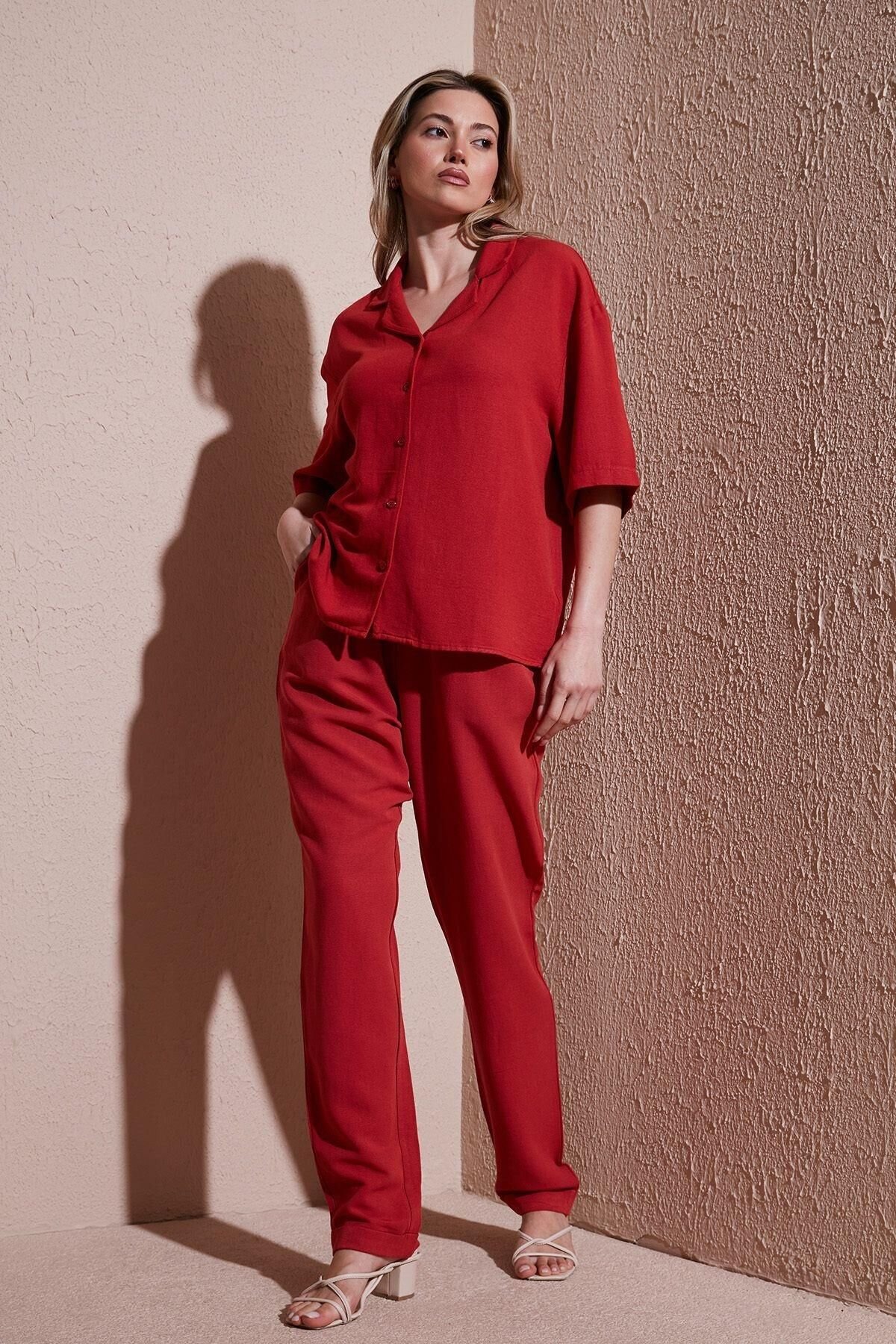 FASHION FRIENDS KADIN BELİ LASTİKLİ PANTOLON 25Y0550K1
