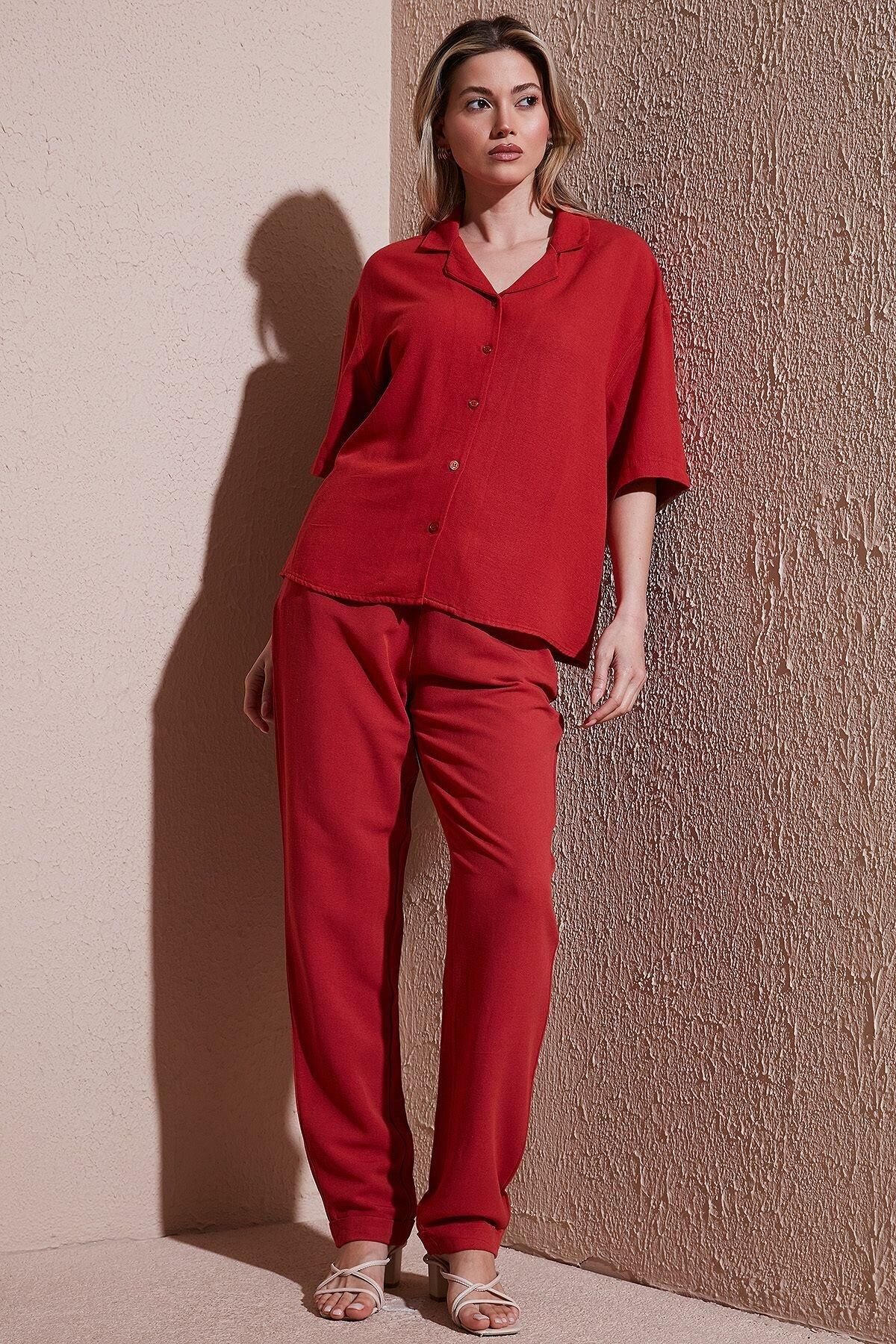 FASHION FRIENDS KADIN BELİ LASTİKLİ PANTOLON 25Y0550K1