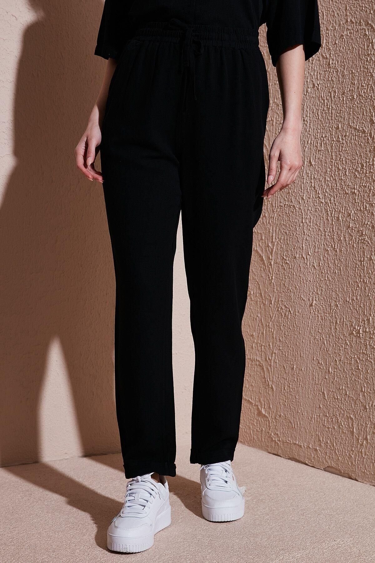 FASHION FRIENDS KADIN BELİ LASTİKLİ PANTOLON 25Y0550K1