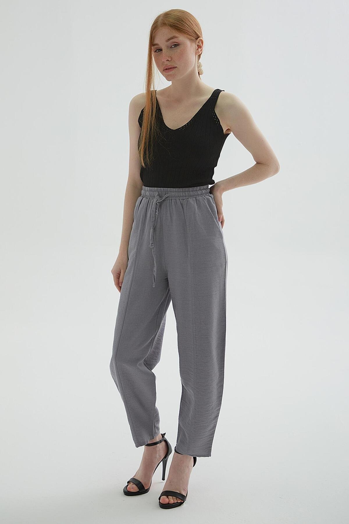 FASHION FRIENDS KADIN BELİ LASTİKLİ PANTOLON 24Y0823K1