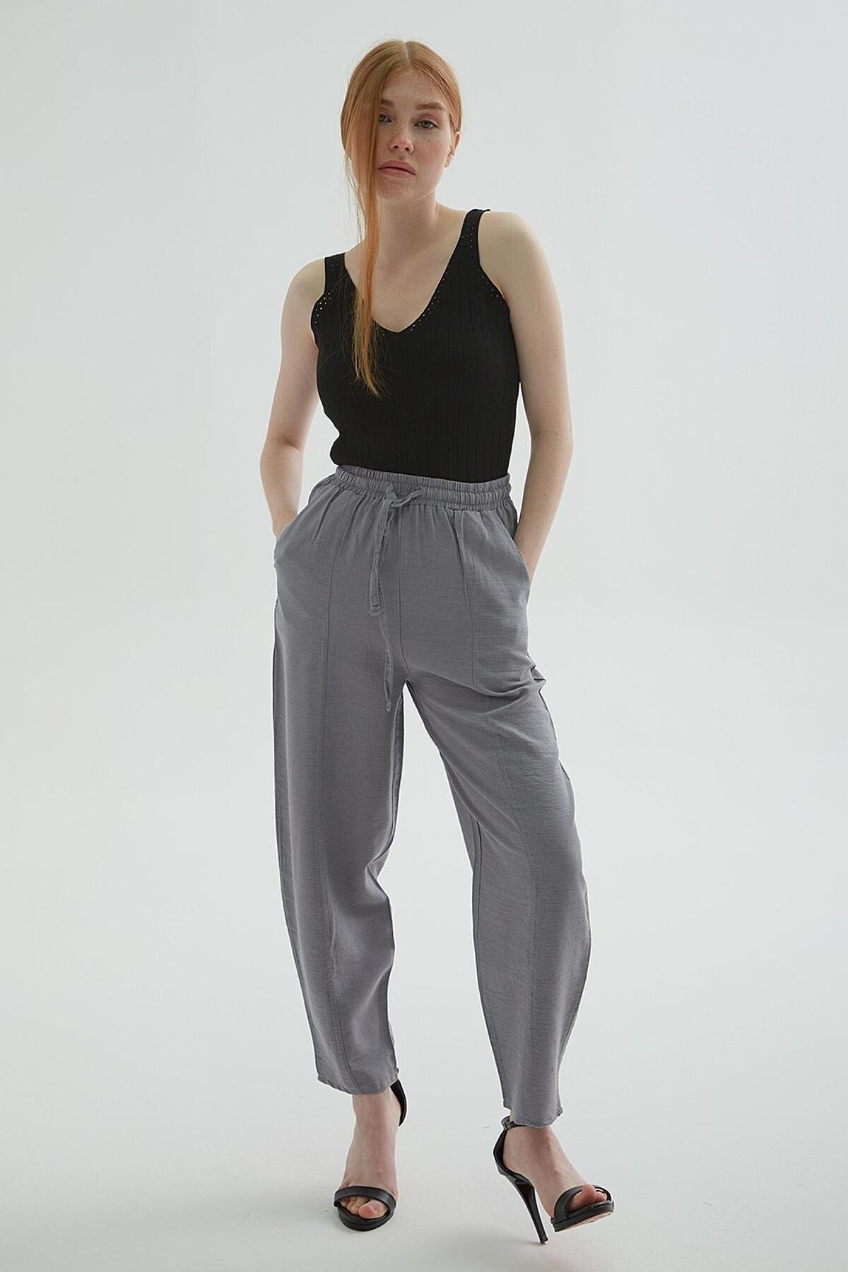 FASHION FRIENDS KADIN BELİ LASTİKLİ PANTOLON 24Y0823K1