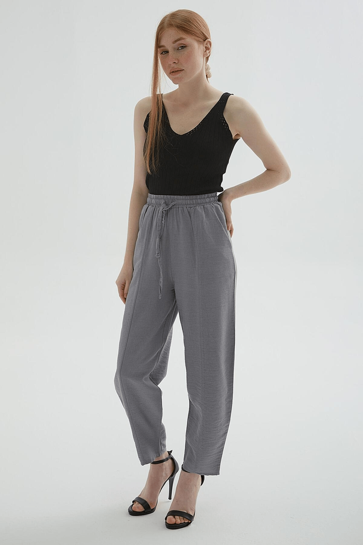 FASHION FRIENDS KADIN BELİ LASTİKLİ PANTOLON 24Y0823K1