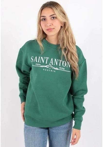 FASHION FRIENDS KADIN BİSİKLET YAKA BASKILI SWEAT 24K0845K1