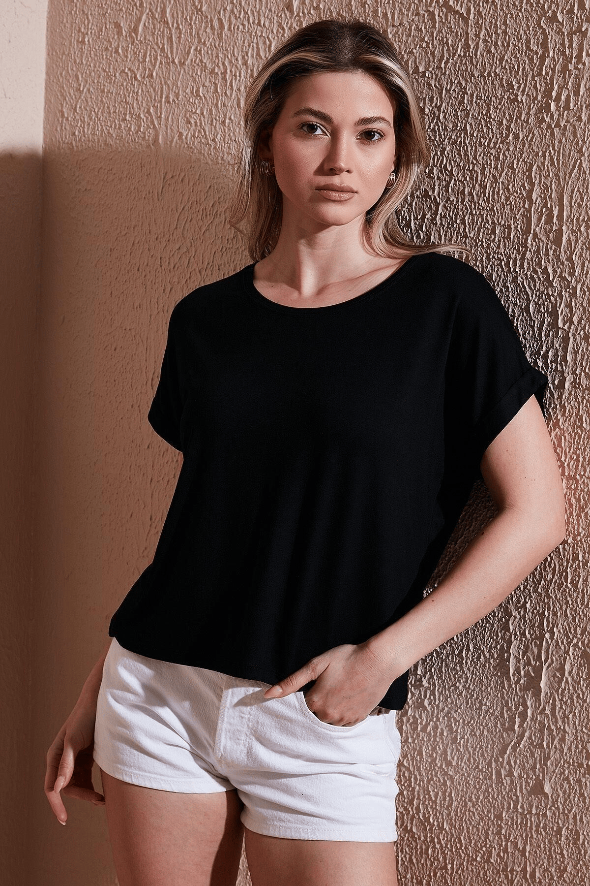 FASHION FRIENDS KADIN BİSİKLET YAKA BLUZ 25Y0519K1