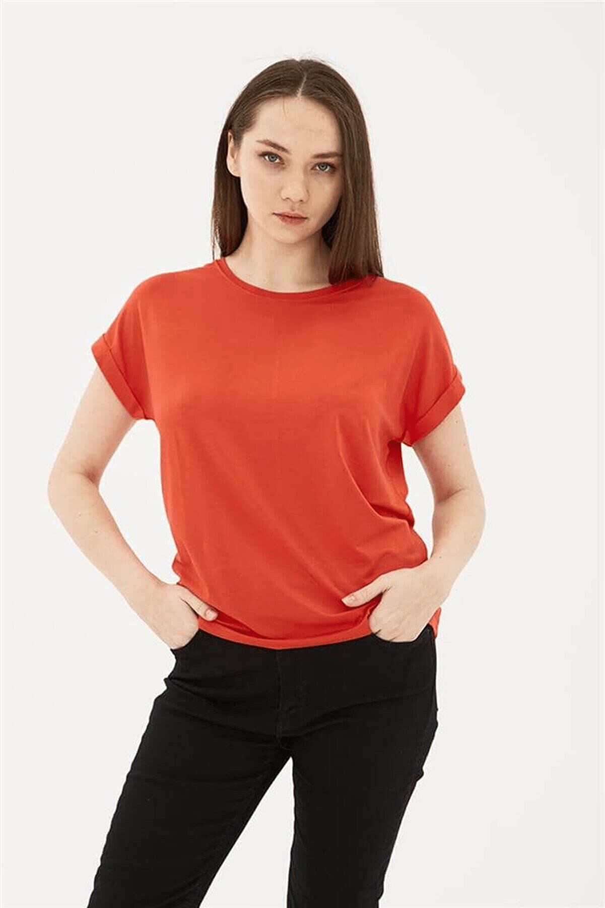 FASHION FRIENDS KADIN BİSİKLET YAKA BLUZ 24Y0194K1