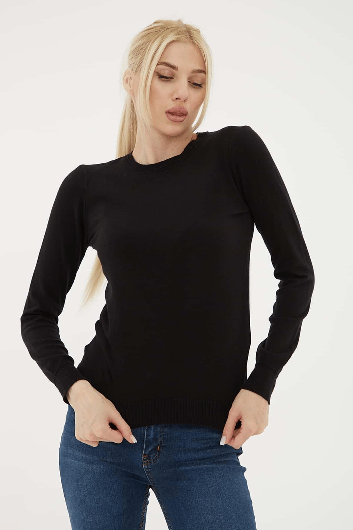 FASHION FRIENDS KADIN BİSİKLET YAKA KAZAK 25K0777K1