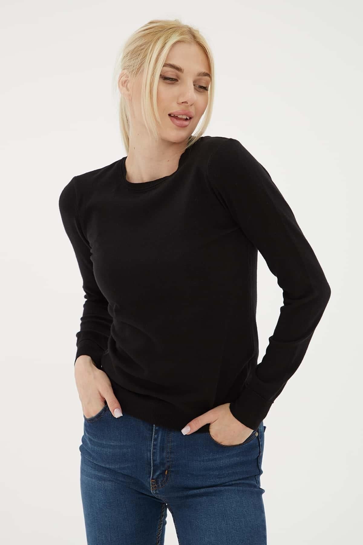FASHION FRIENDS KADIN BİSİKLET YAKA KAZAK 25K0777K1