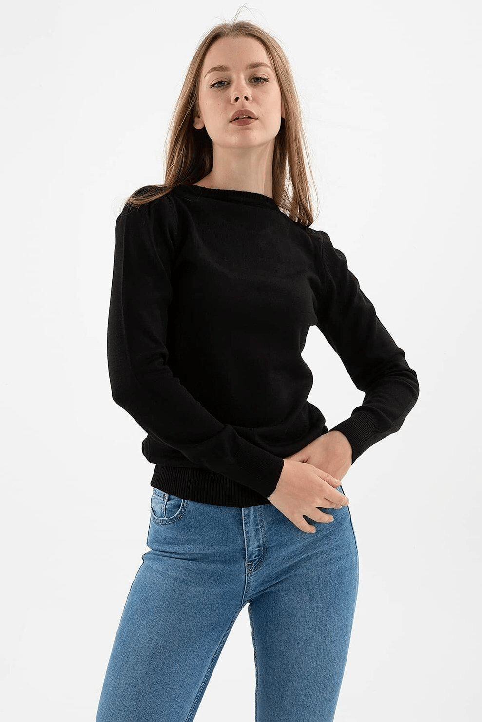 FASHION FRIENDS KADIN BİSİKLET YAKA KAZAK 24K0245K1