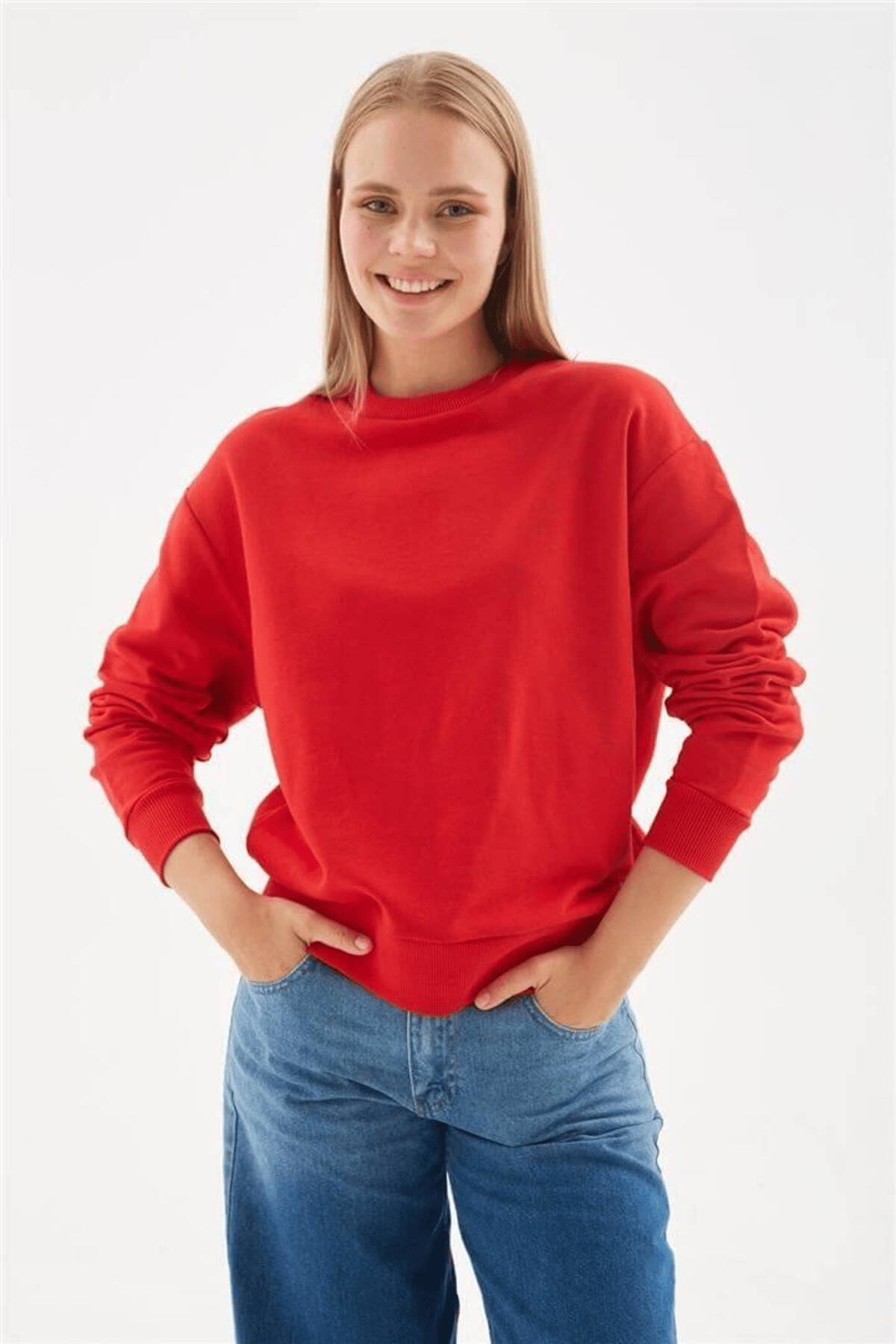 FASHION FRIENDS KADIN BİSİKLET YAKA SWEAT 24K0079K1