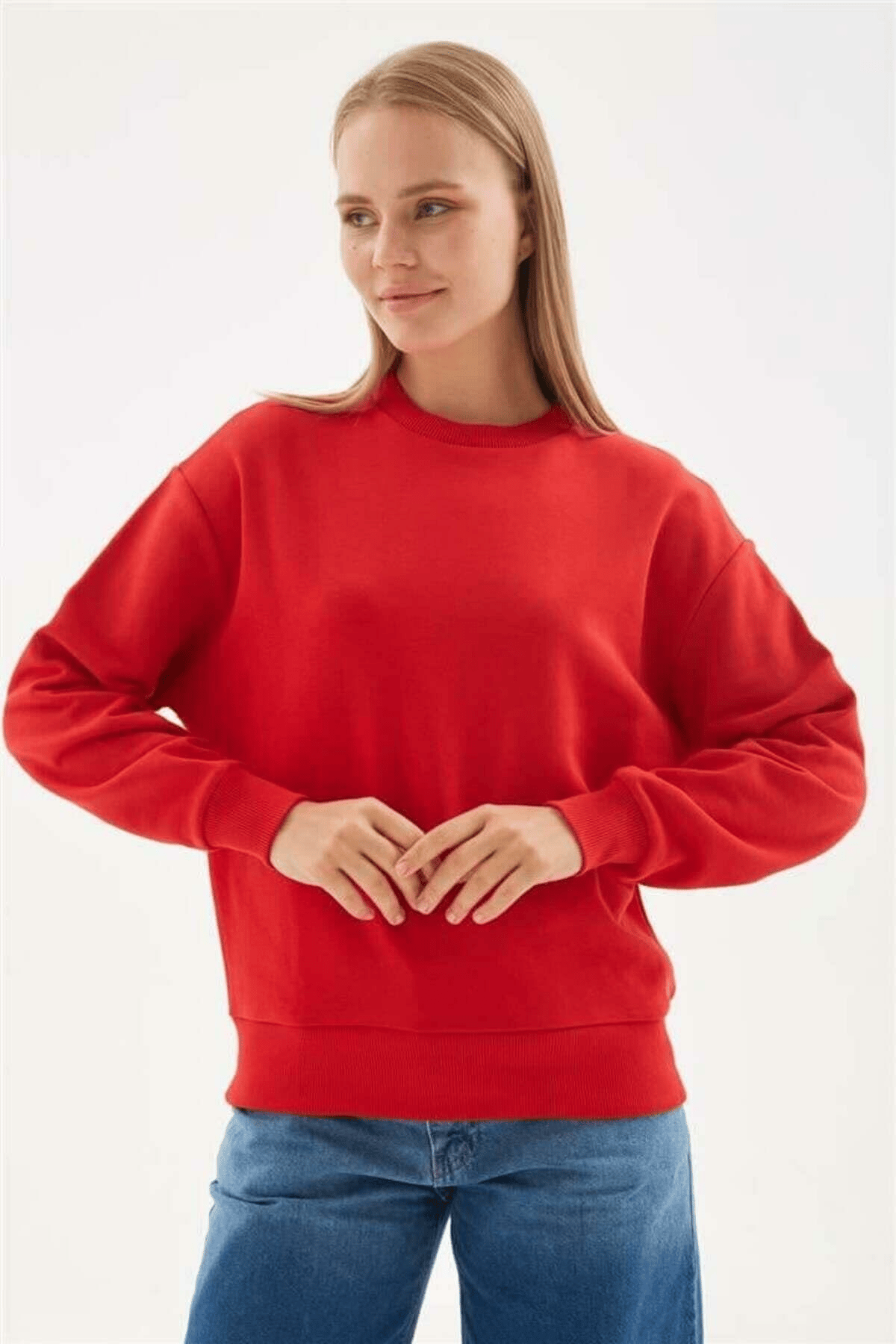 FASHION FRIENDS KADIN BİSİKLET YAKA SWEAT 24K0079K1