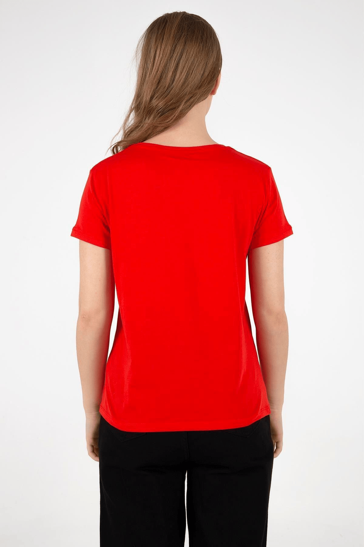 FASHION FRIENDS KADIN BİSİKLET YAKA T-SHİRT 25Y0933K1
