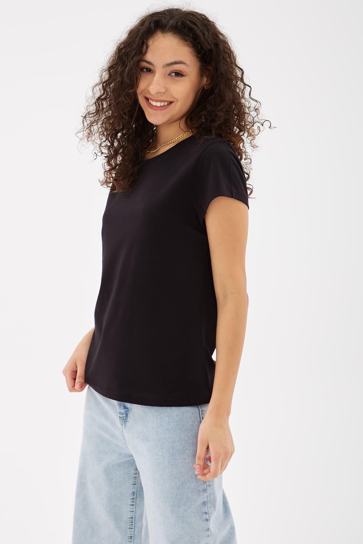 FASHION FRIENDS KADIN BİSİKLET YAKA T-SHİRT 25Y0933K1