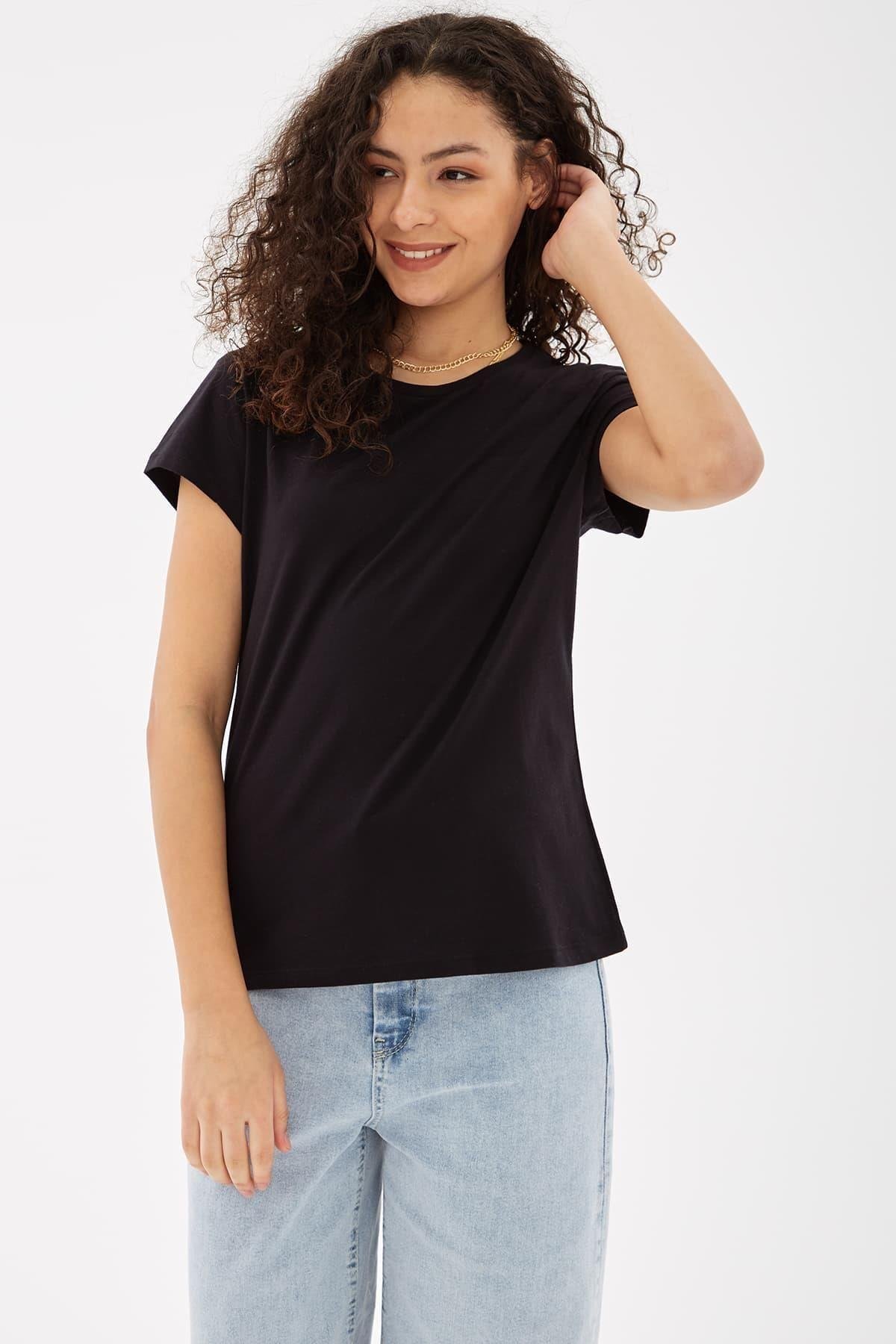 FASHION FRIENDS KADIN BİSİKLET YAKA T-SHİRT 25Y0933K1