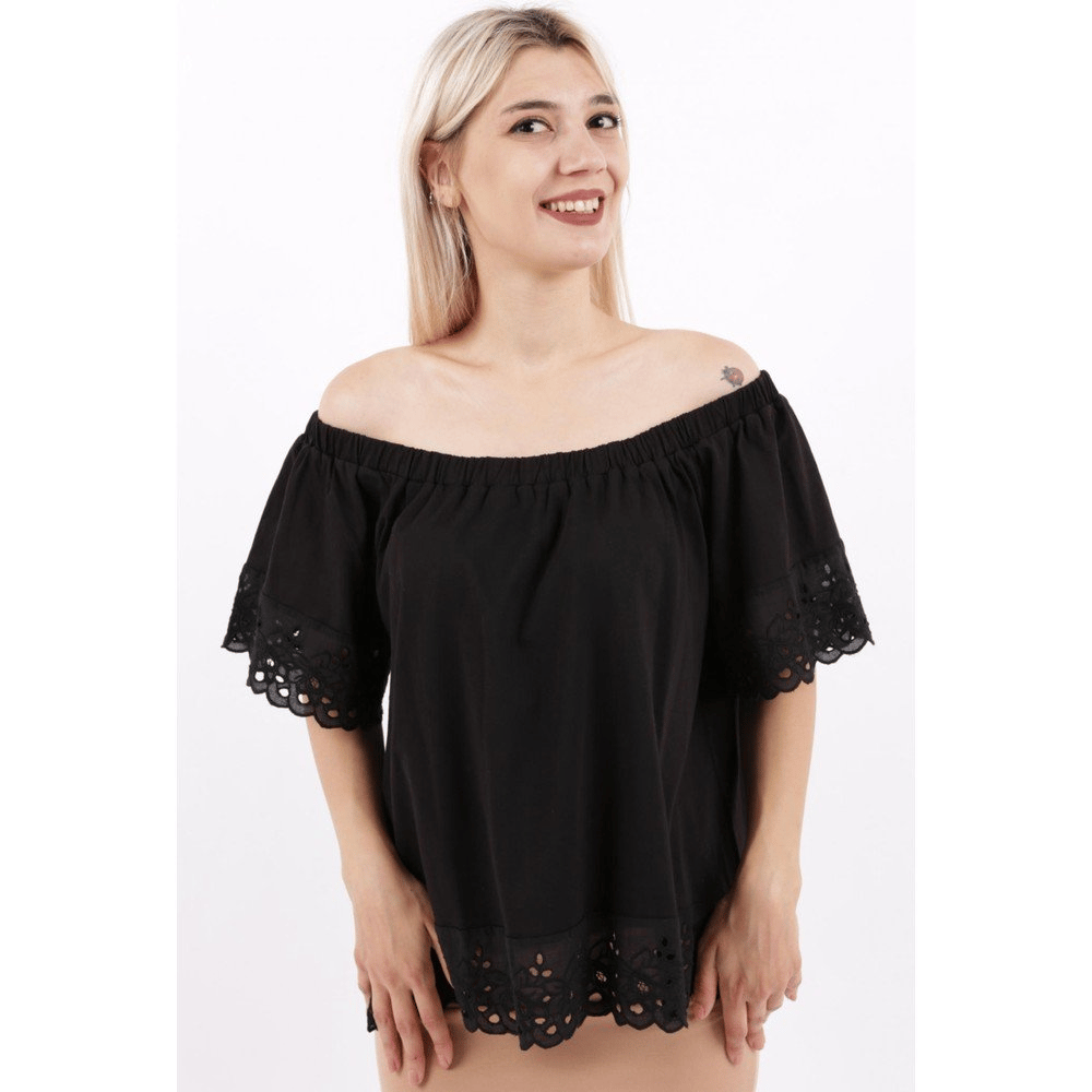 FASHİON FRİENDS  KADIN DANTEL DETAYLI BLUZ 22Y0455K1