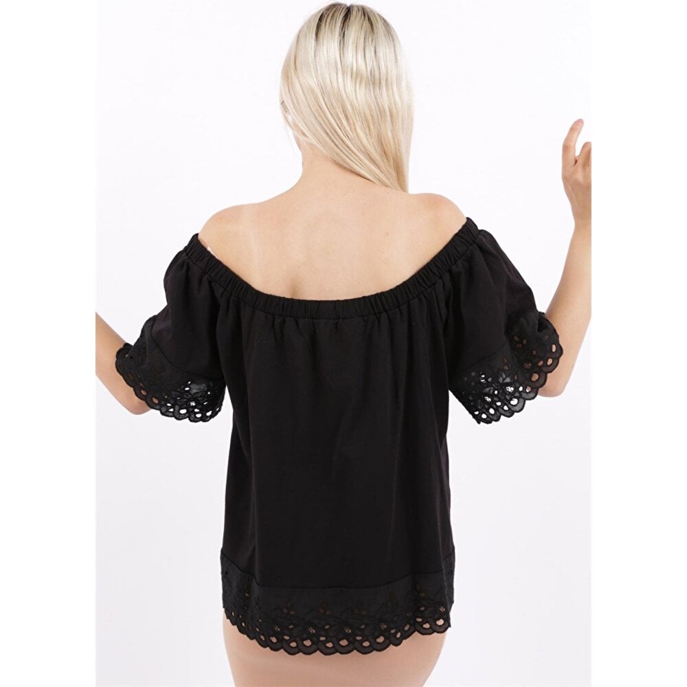 FASHİON FRİENDS  KADIN DANTEL DETAYLI BLUZ 22Y0455K1