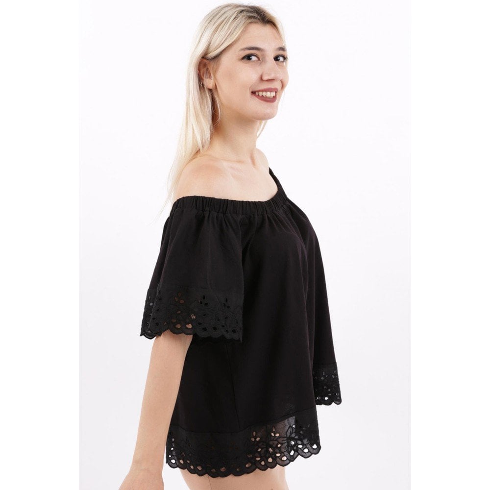 FASHİON FRİENDS  KADIN DANTEL DETAYLI BLUZ 22Y0455K1