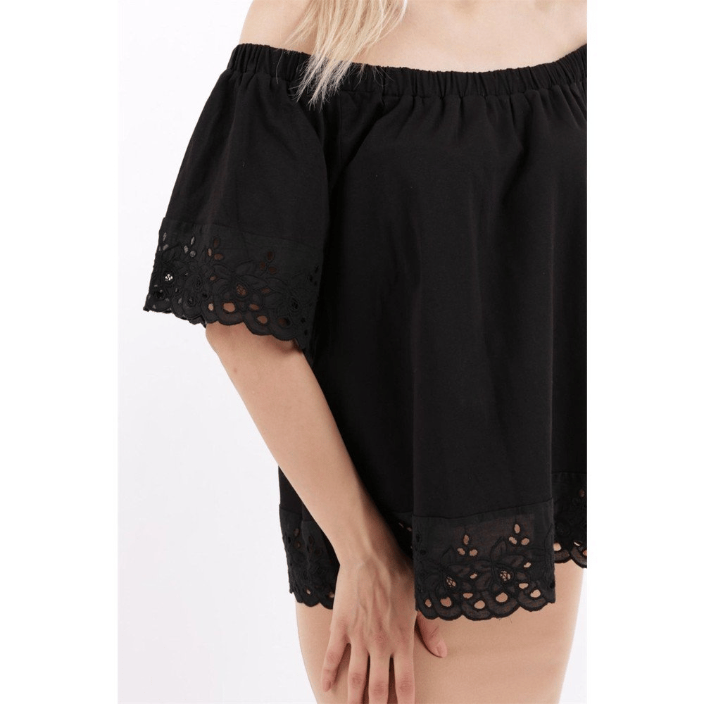 FASHİON FRİENDS  KADIN DANTEL DETAYLI BLUZ 22Y0455K1
