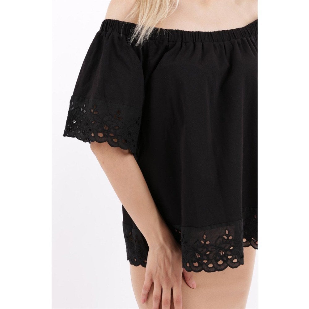 FASHİON FRİENDS  KADIN DANTEL DETAYLI BLUZ 22Y0455K1