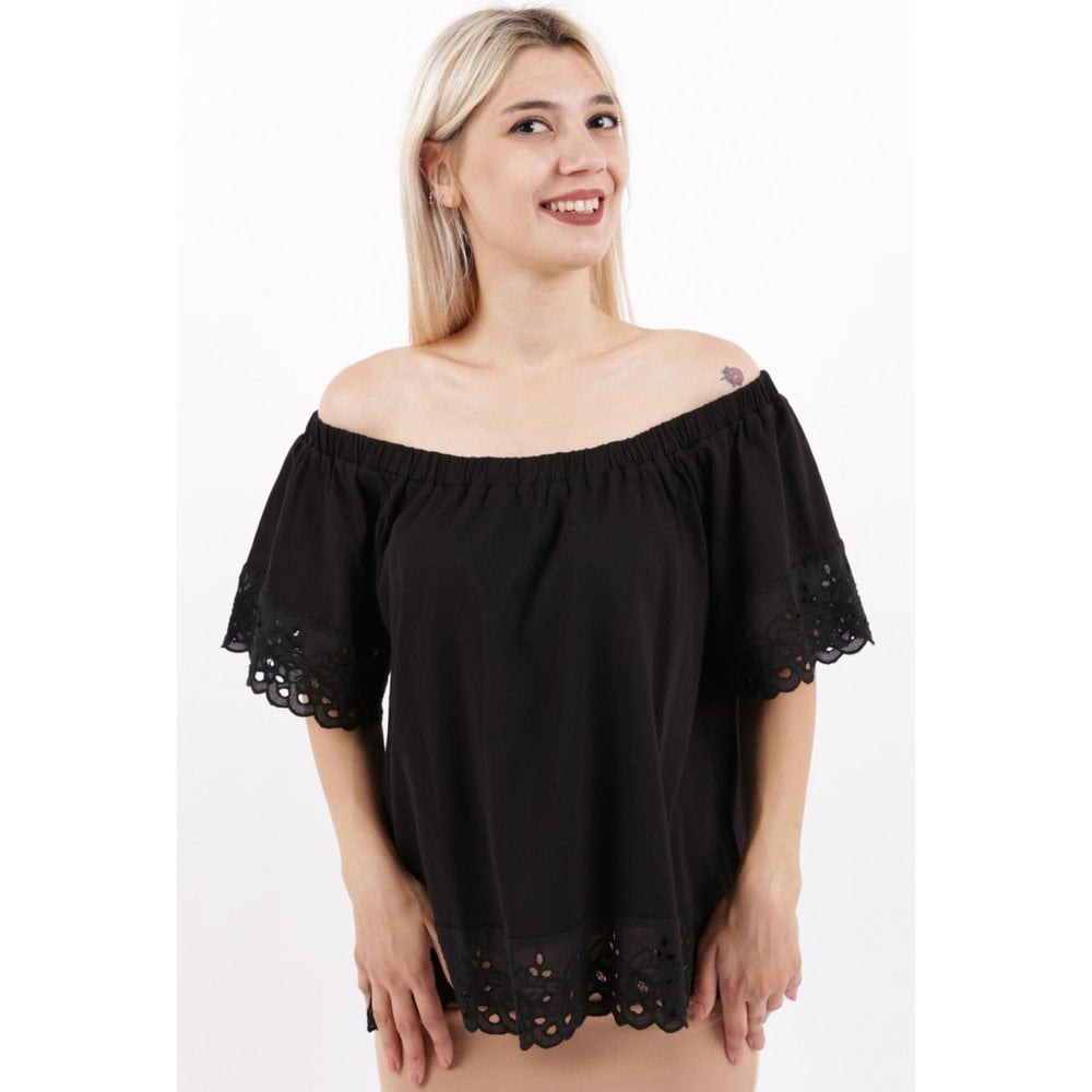 FASHİON FRİENDS  KADIN DANTEL DETAYLI BLUZ 22Y0455K1