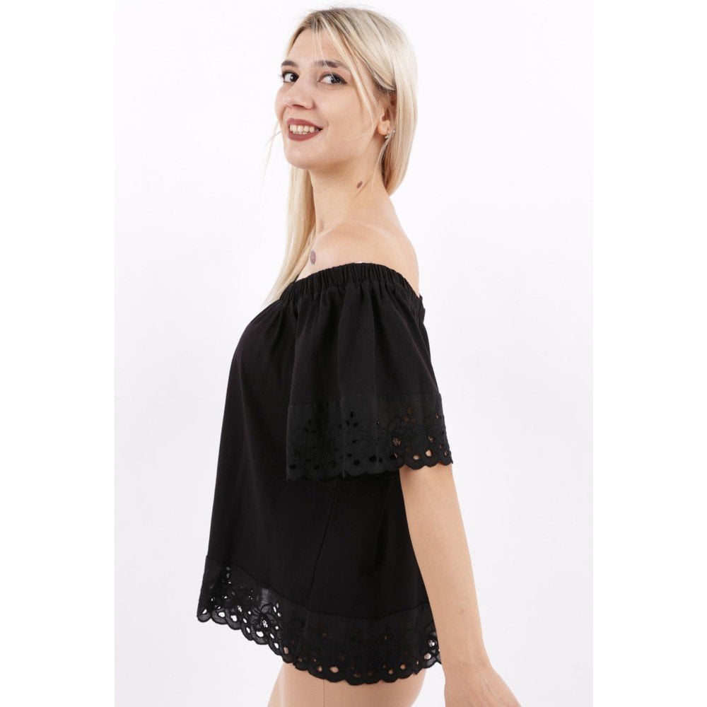 FASHİON FRİENDS  KADIN DANTEL DETAYLI BLUZ 22Y0455K1