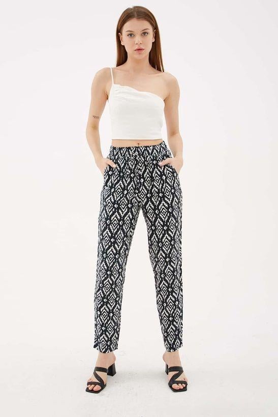 FASHION FRIENDS KADIN DESENLİ PANTOLON 24Y0843K1