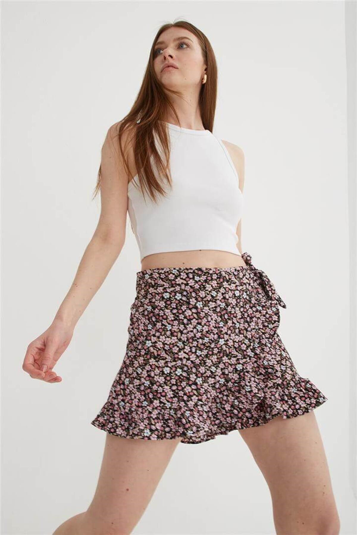 FASHION FRIENDS KADIN DESENLİ ŞORT ETEK 25Y0183K1