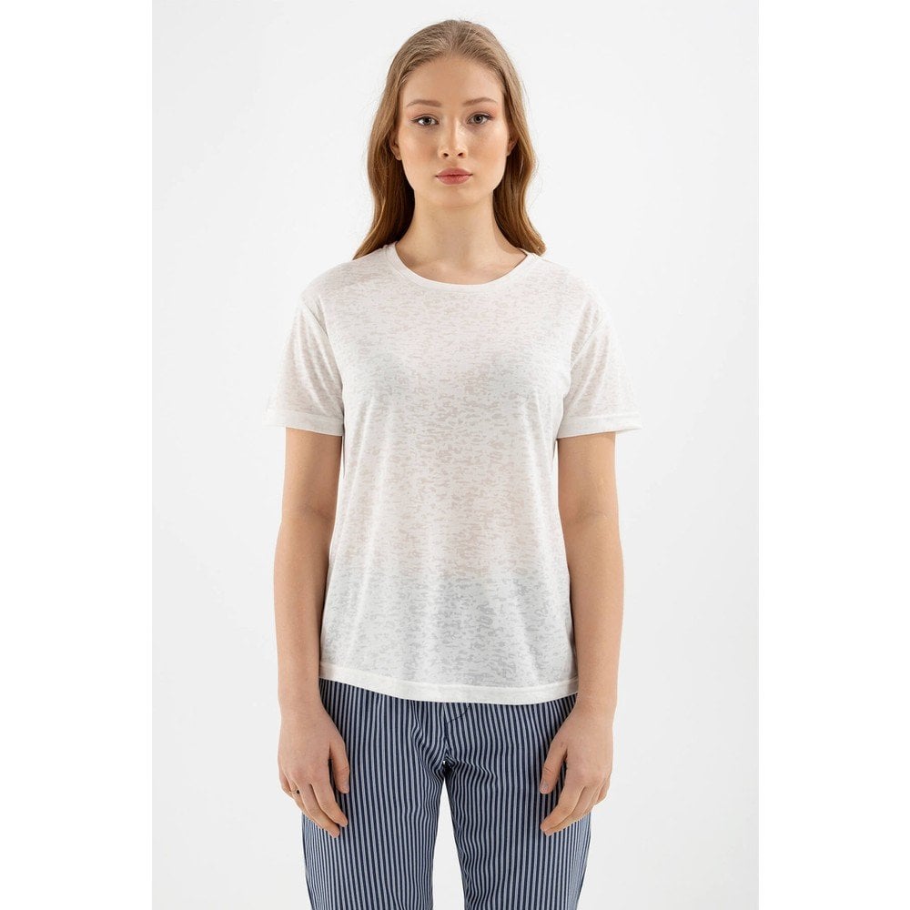 FASHİON FRİENDS KADIN Devore Baskı T-Shirt 22Y0547K1