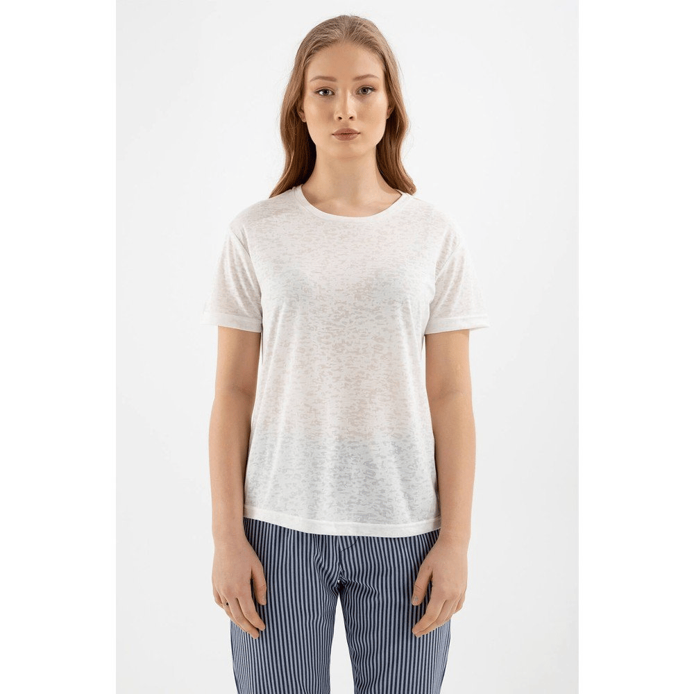 FASHİON FRİENDS KADIN Devore Baskı T-Shirt 22Y0547K1