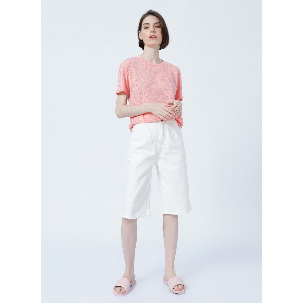 FASHİON FRİENDS KADIN Devore Baskı T-Shirt 22Y0547K1