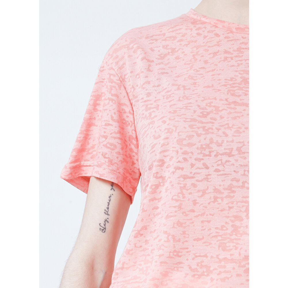 FASHİON FRİENDS KADIN Devore Baskı T-Shirt 22Y0547K1
