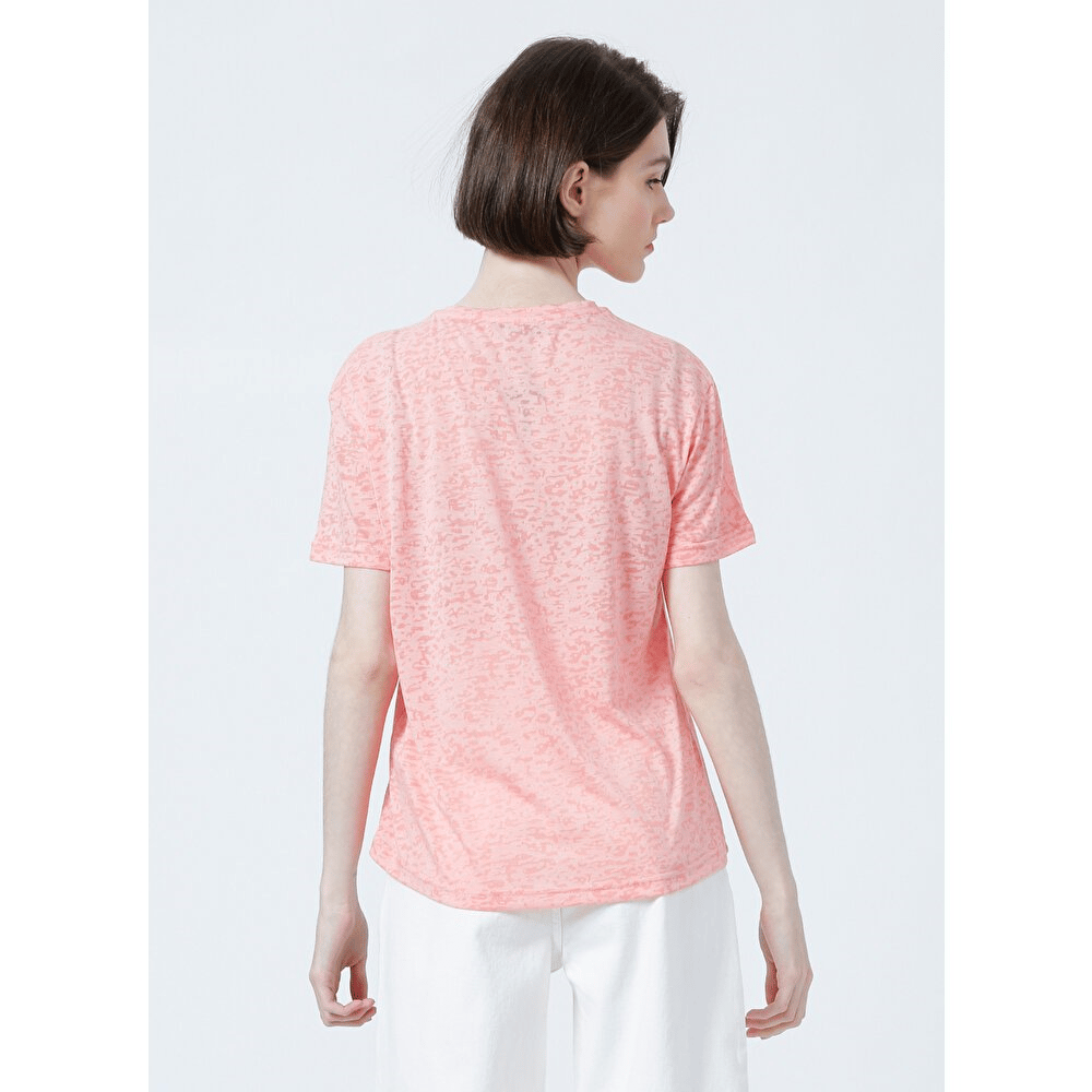 FASHİON FRİENDS KADIN Devore Baskı T-Shirt 22Y0547K1