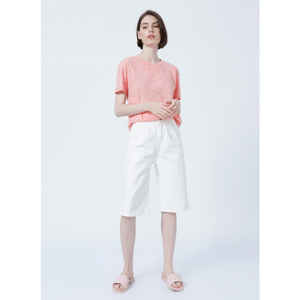 FASHİON FRİENDS KADIN Devore Baskı T-Shirt 22Y0547K1