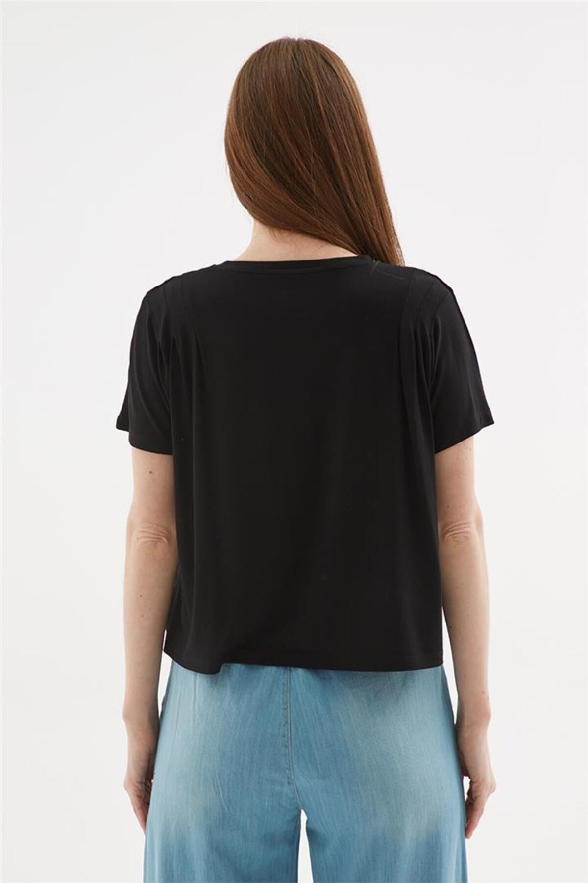 FASHION FRIENDS KADIN DÖKÜMLÜ CROP BLUZ 25Y0512K1