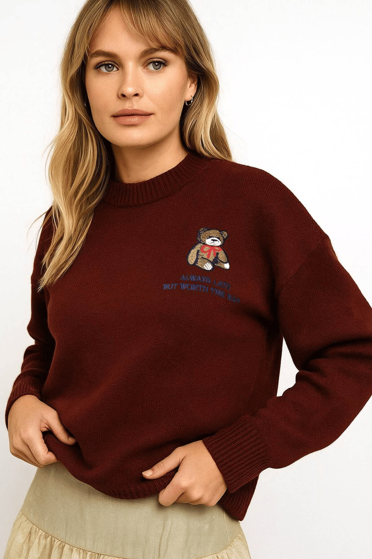 FASHION FRIENDS KADIN NAKIŞLI KAZAK 25K0313K1