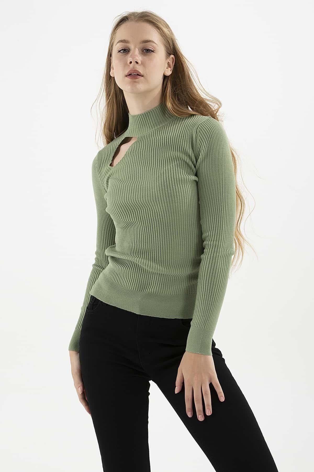 FASHION FRIENDS KADIN PENCERE DETAYLI KAZAK 23K0167K1